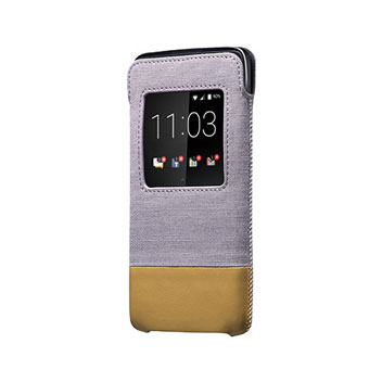Housse Officielle Blackberry DTEK50 Smart Pocket – Gris / Beige