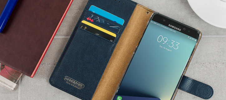 Hansmare Calf Samsung Galaxy Note 7 Wallet Case - Navy