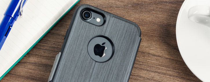 Housse iPhone 8 / 7 Moshi SenseCover Intelligente – Noire charbon vue appareil photo