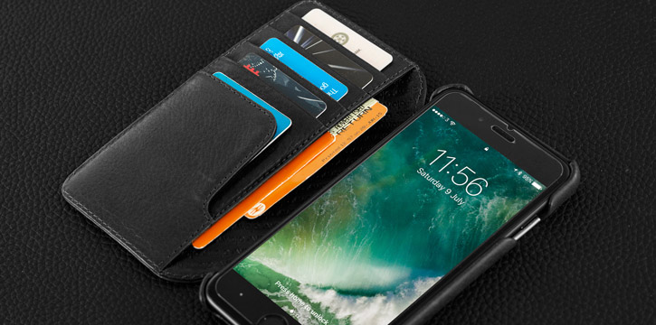 Vaja Wallet Agenda iPhone 7 Plus Premium Leather Case - Black