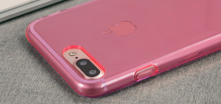 Coque iPhone 8 Plus / 7 Plus FlexiShield en gel – Rose vue sur appareil photo