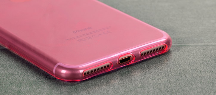 Coque iPhone 8 Plus / 7 Plus FlexiShield en gel – Rose vue sur ports