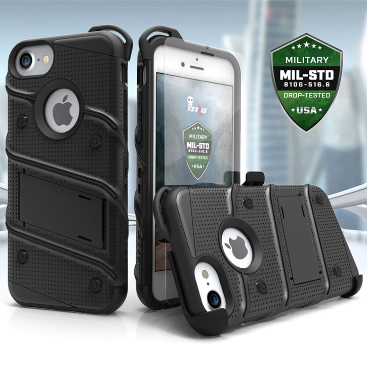 Zizo Bolt Series iPhone 7 Tough Case & Belt Clip - Black