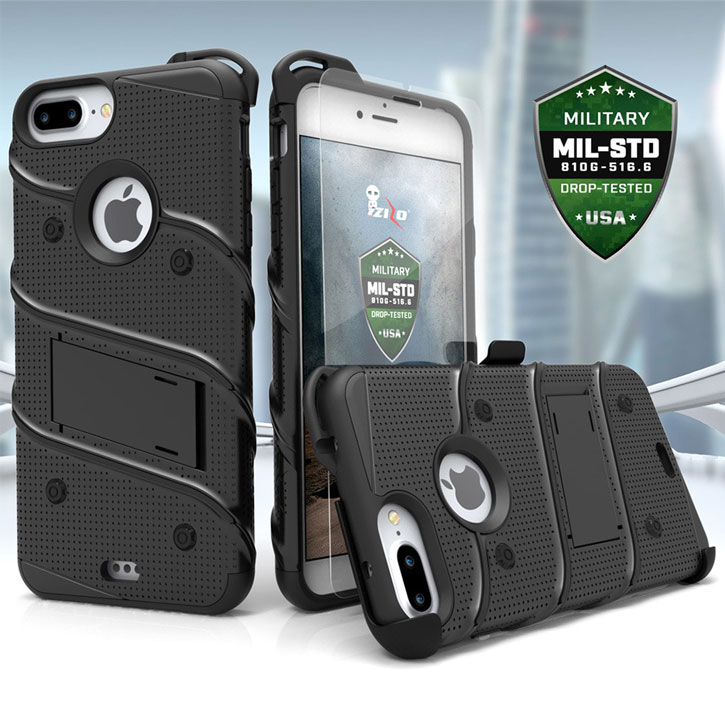 Zizo Bolt Series iPhone 7 Plus Tough Case & Belt Clip - Black