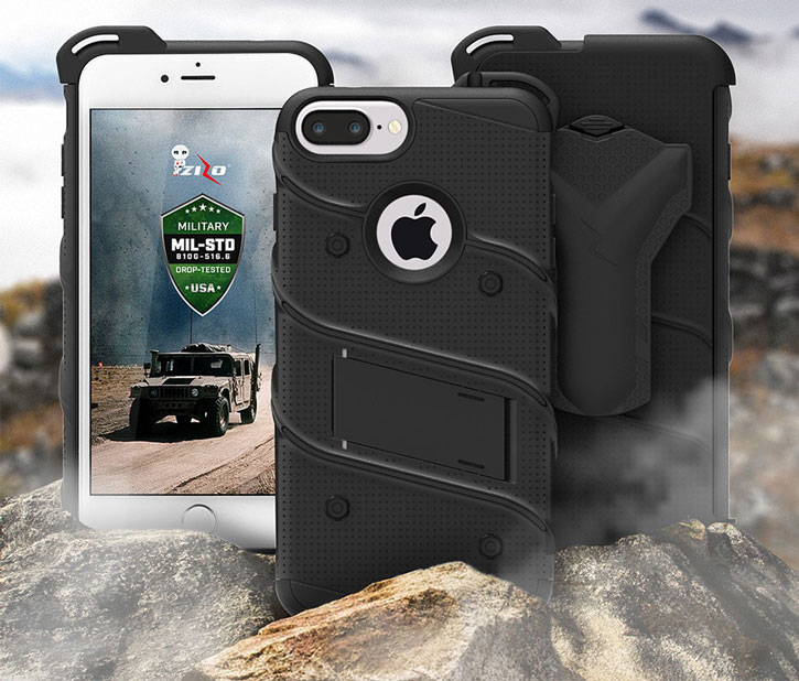 Zizo Bolt Series iPhone 7 Plus Tough Case & Belt Clip - Black