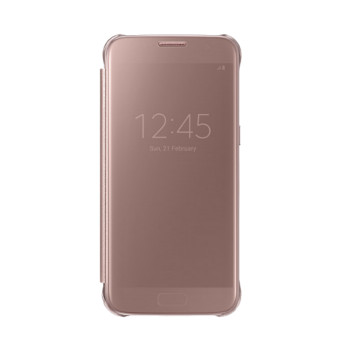 Funda Oficial Samsung Galaxy S7 Clear View - Oro Rosa
