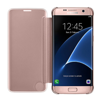 Clear View Cover Officielle Samsung Galaxy S7 Edge – Or Rose