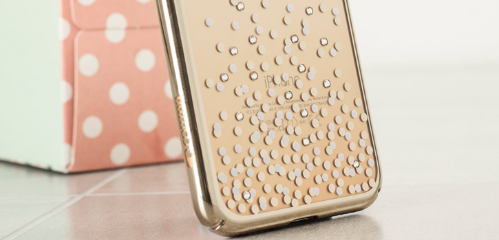 Coque iPhone 7 Unique Polka 360 – Or champagne / transparente