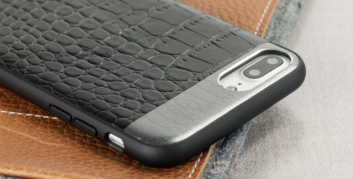 CROCO2 Genuine Leather iPhone 7 Plus Case - Black