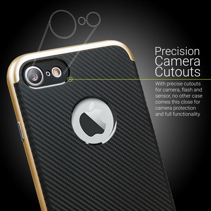 Olixar X-Duo iPhone 7 Case - Carbon Fibre Gold