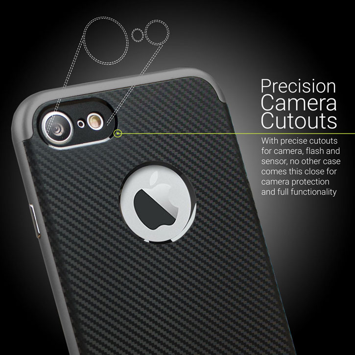Olixar X-Duo iPhone 7 Case - Carbon Fibre Metallic Grey