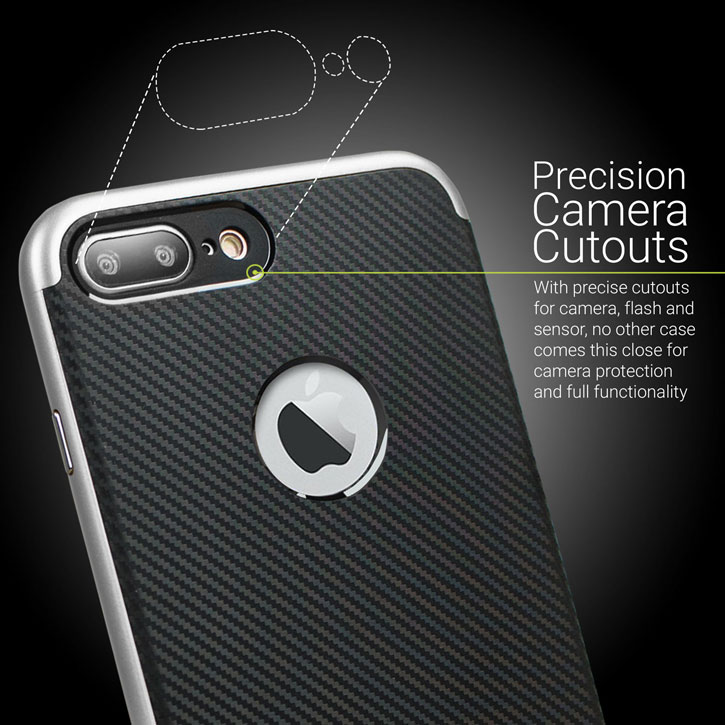 Coque iPhone 7 Plus Olixar X-Duo – Fibres de carbone Argent