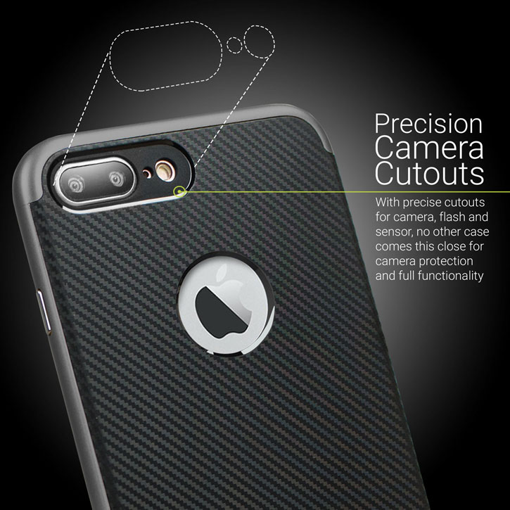 Olixar X-Duo iPhone 8 Plus Case - Carbon Fibre Metallic Grey