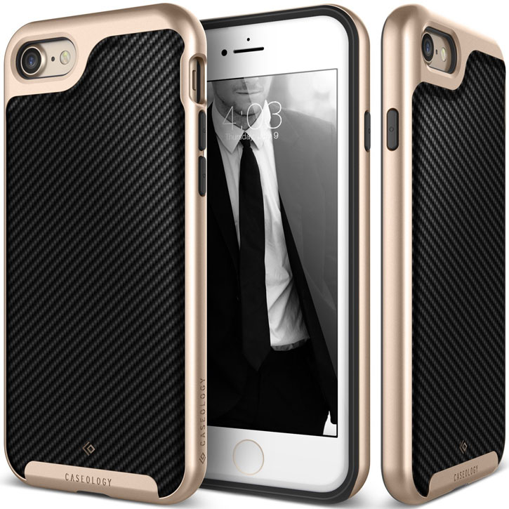 Caseology Envoy Series iPhone 7 Case - Carbon Fibre Black