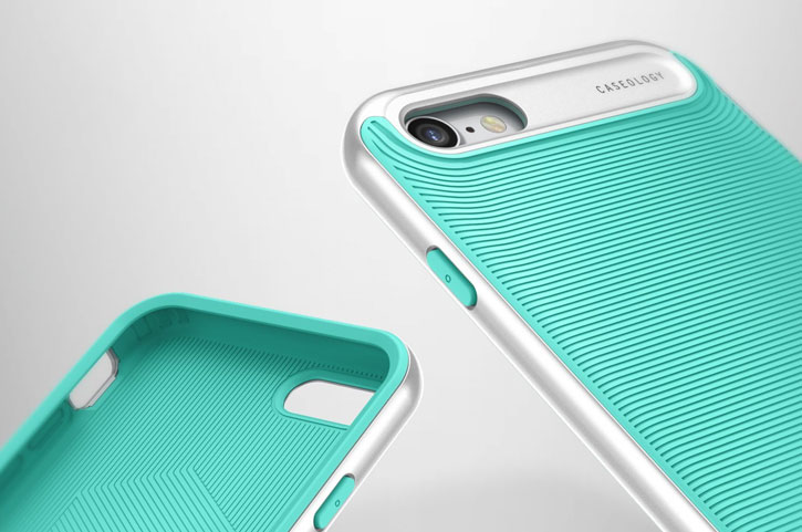 Coque iPhone 8 / 7 Caseology Wavelenght Series - Menthe Turquoise vue sur appareil photo