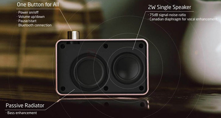 Emie Canvas Portable Bluetooth Speaker - Pink
