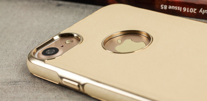 Olixar FlexiLeather iPhone 7 Case - Gold
