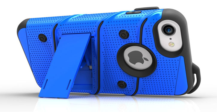 Coque iPhone 8 / 7 Zizo Bolt + Clip Ceinture - Bleue / noire