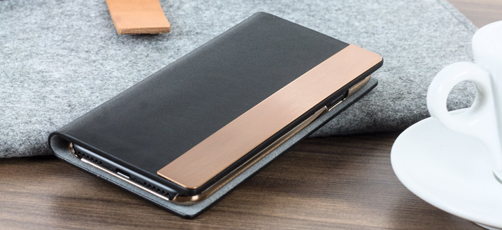 SLG D5 iPhone 7 Calfskin Leather Wallet Case - Black