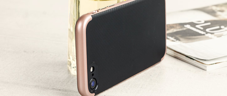 Olixar X-Duo iPhone 7 Case - Carbon Fibre Rose Gold