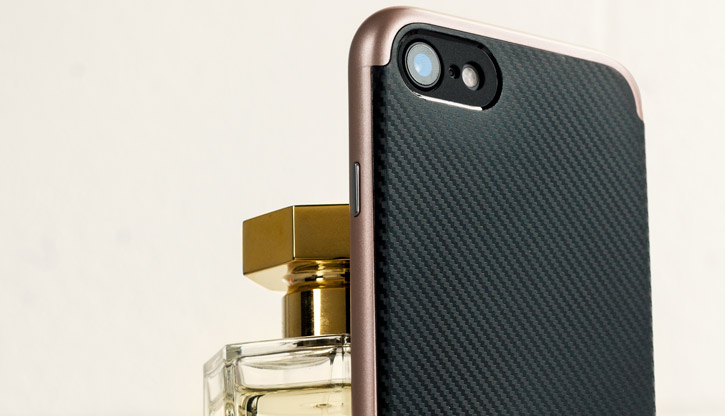 Olixar X-Duo iPhone 7 Case - Carbon Fibre Rose Gold