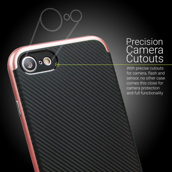 Olixar X-Duo iPhone 7 Case - Carbon Fibre Rose Gold