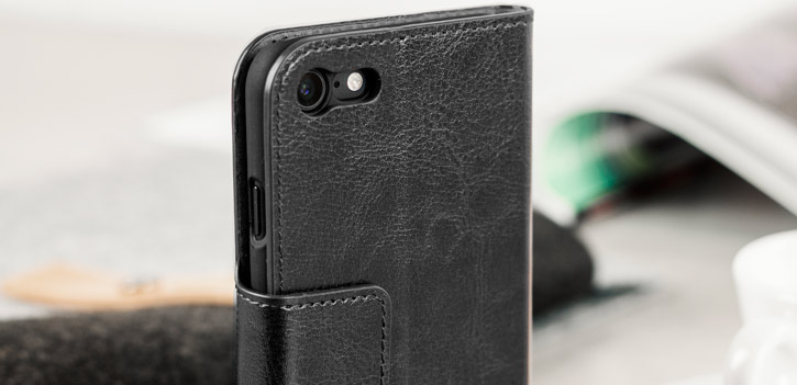 Housse iPhone 8 Olixar Portefeuille Support Simili Cuir - Noire