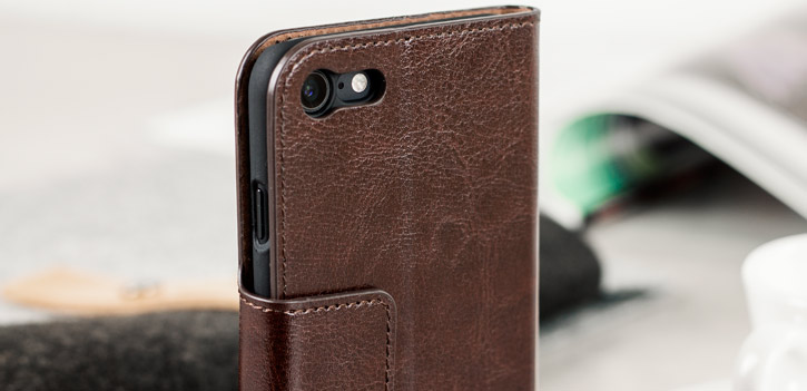 Olixar Leather-Style iPhone 8 / 7 Wallet Stand Case - Brown