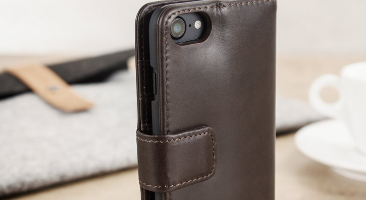 Olixar Genuine Leather iPhone 7 Wallet Case - Brown
