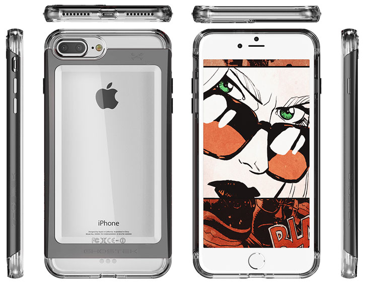 Ghostek Cloak iPhone 7 Plus Aluminium Tough Case - Clear / Black