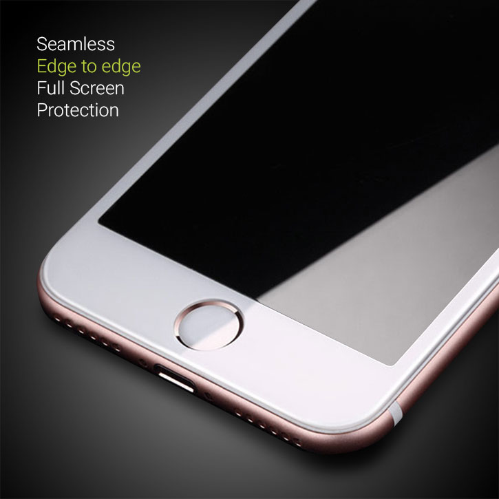 Olixar iPhone Edge to Edge Tempered Glass Screen Protector - White
