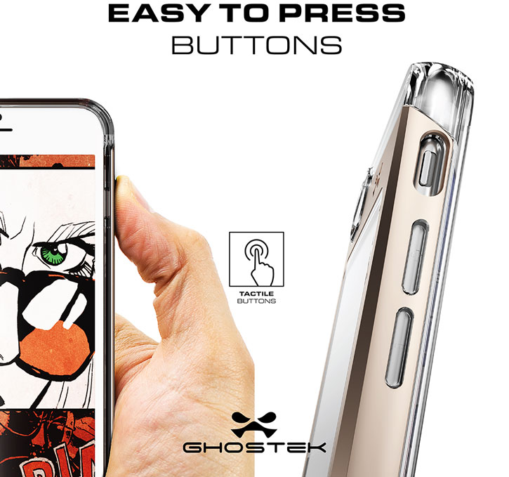 Ghostek Cloak 2 Series iPhone 7 Aluminium Tough Case - Clear / Gold