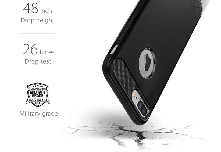 Spigen Rugged Armor iPhone 7 Plus Case - Black