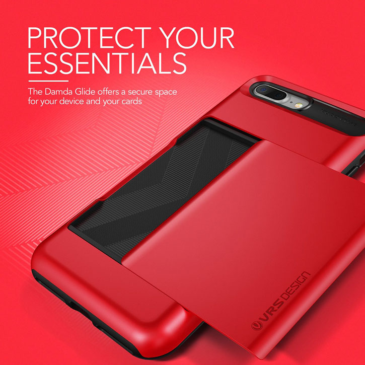 Coque iPhone 8 Plus / 7 Plus VRS Design Damda Glide – Rouge Pomme vue sur appareil photo