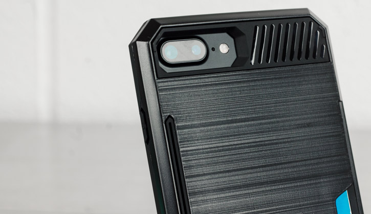 Coque iPhone 7 Plus Zizo Metallic Hybrid Card Slot – Noire