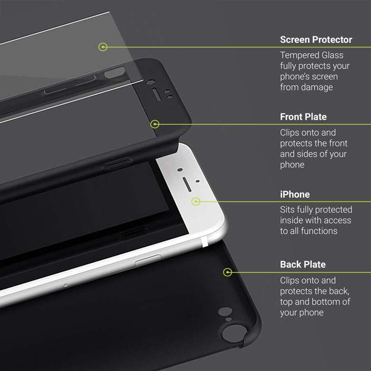 Olixar X-Trio Full Cover iPhone 7 Case - Black