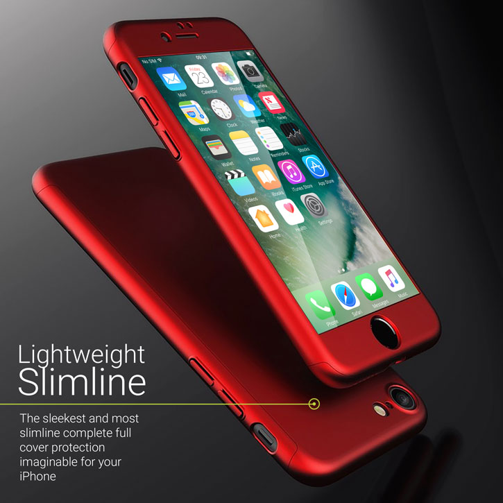 Olixar X-Trio Full Cover iPhone 8 Hülle - Rot