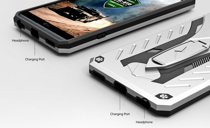 Zizo Static Series LG V20 Tough Case & Kickstand - Silver / Black