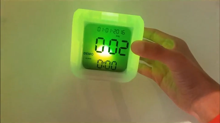 Mayhem Aurora LCD Colour Changing Alarm Clock