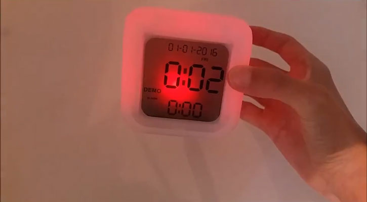 Mayhem Aurora LCD Colour Changing Alarm Clock