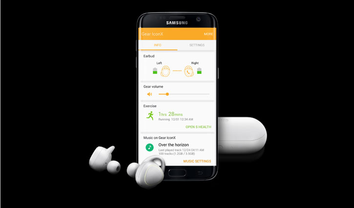 Écouteurs Samsung Gear IconX Officiels Bluetooth Fitness sans fil – Blancs