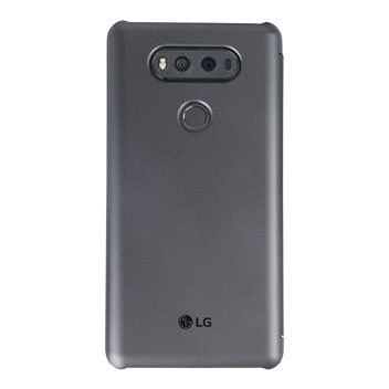 Coque Officielle LG V20 QuickCover Folio - Noire vue sur appareil photo