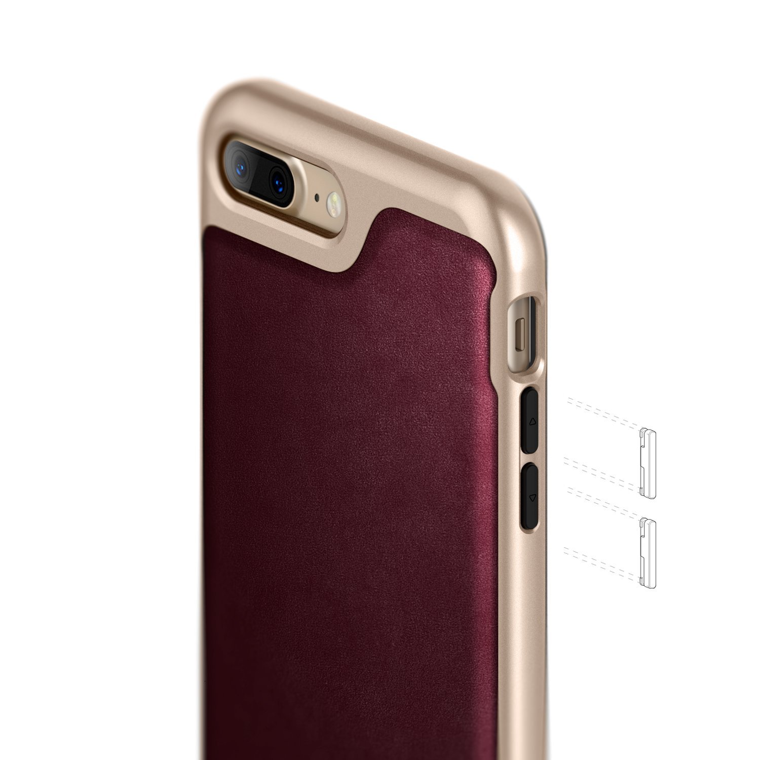 Caseology Envoy Series iPhone 7 Plus Case - Leather Cherry Oak