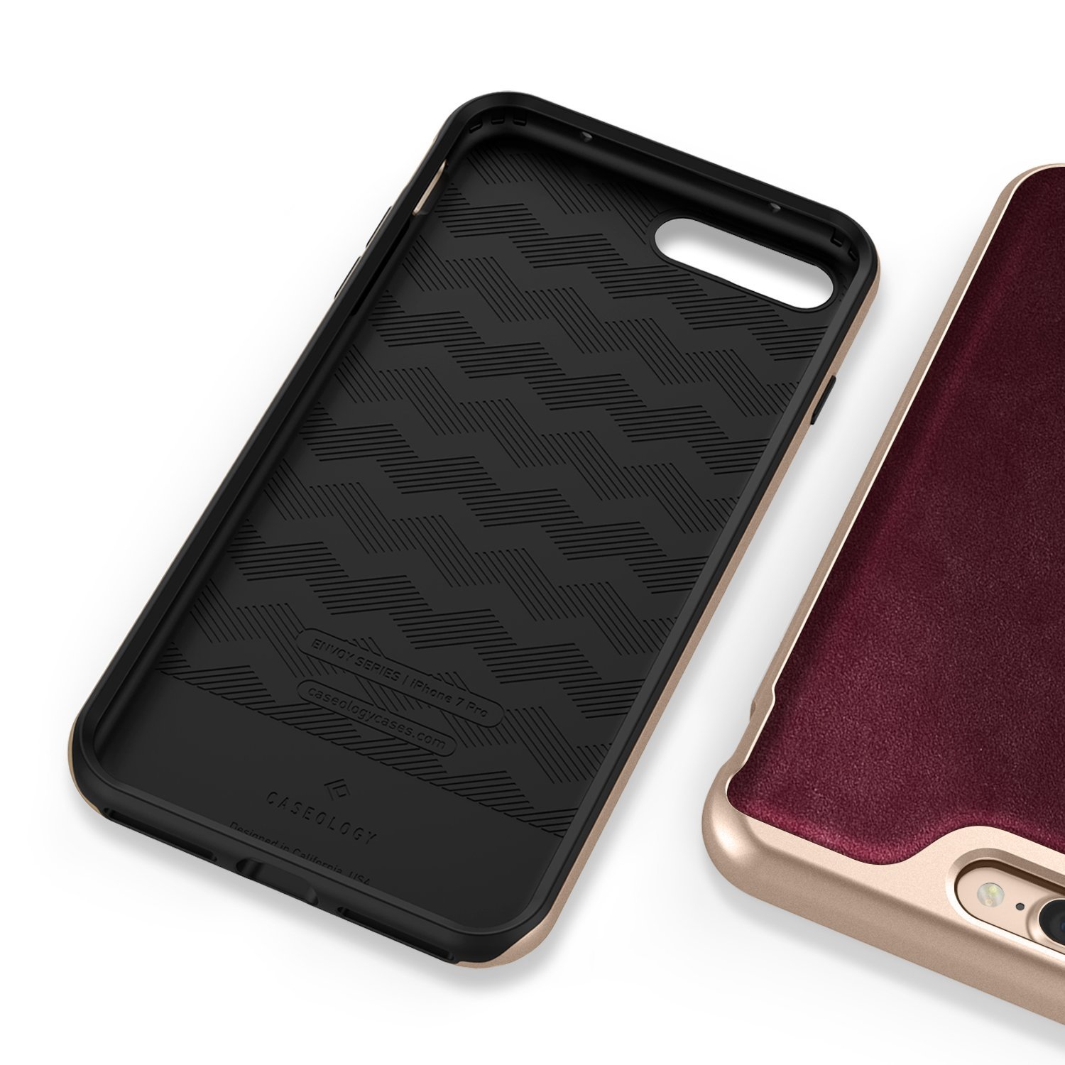 Caseology Envoy Series iPhone 7 Plus Case - Leather Cherry Oak