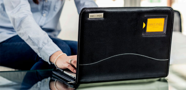 Broonel Contour Universal 15 inch Genuine Leather Laptop Case - Black