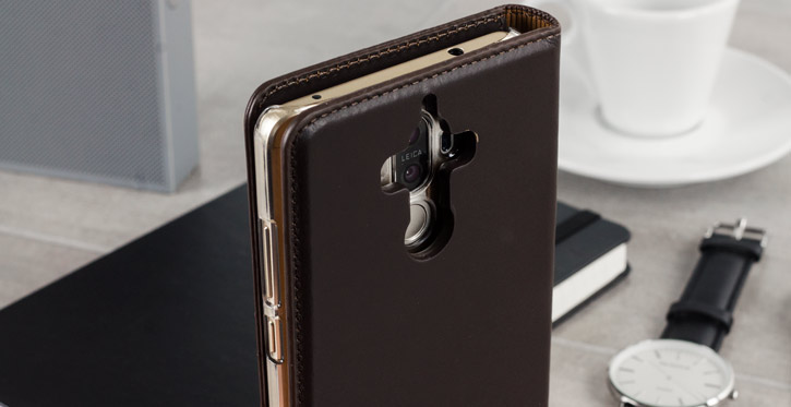 Olixar Genuine Leather Huawei Mate 9 Executive Wallet Case - Brown