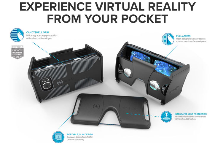 Gafas VR de bolsillo Speck + funda CandyShell Grip Galaxy S7 - Negro