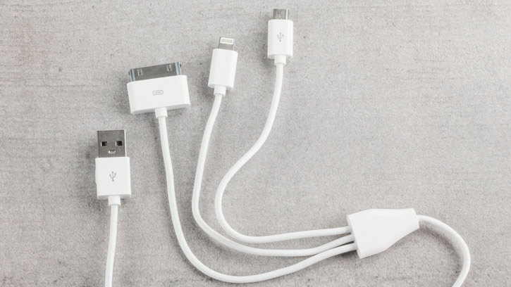 Olixar 3-in-1 Ladekabel (Apple 30-polig, Blitz, Micro USB) - 1m