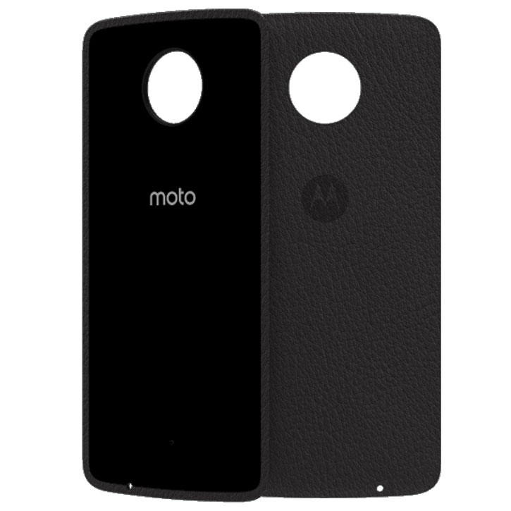 Cache Batterie Officiel Motorola Moto Z Simili Cuir - Noir