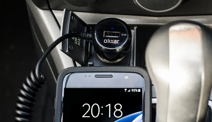 Olixar High Super Fast Micro USB KFZ Ladegerät mit USB - 4.8A - Schwarz